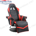 Leather leg bracket and cup bracket gaming chair