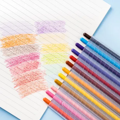 Rainbow Rotatable Crayon Pen - 24 Colors Art Supply