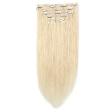 100% Real Human Type and Brazilian Hair Blonde Color 12A Grade clips in extensions