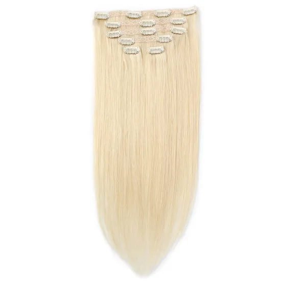 100% Real Human Type and Brazilian Hair Blonde Color 12A Grade clips in extensions