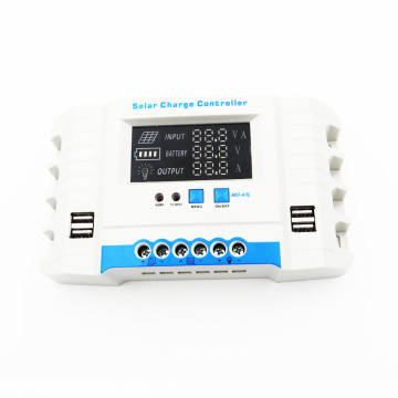 Solar Panel Battery Charge Controller 10/20/30/40/50/60A 24V12V Auto PWM LCD Display Solar Collector Regulator USB two