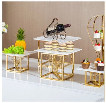 Luxury Stainless Steel Gold Buffet Stand for Wedding Decorations