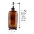 16oz Amber shisha loson idishlari zanglamaydigan po'latdan yasalgan nasoslar