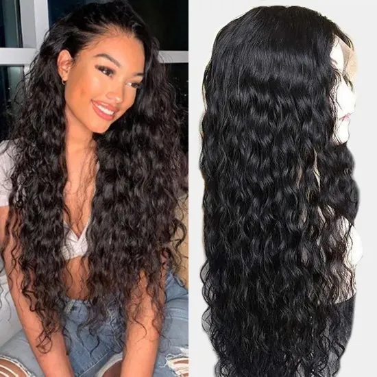 VIYA Water Wave Wig Natural Hairline 13x4 Lace Front Wigs With Baby Hair 100% Virgin Human Hair
