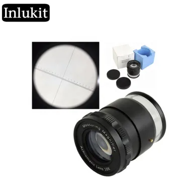 10X Cross Line Scale Loupe Metal Magnifier with 8LED Cylindrical Glass