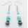 hematite round crystal beads earring