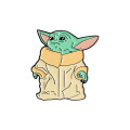 Distintivo in metallo mandaloriano con smalto morbido 3D Yoda