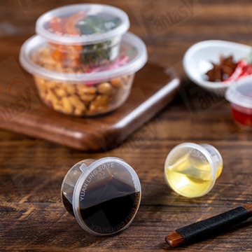 2オンスの透明な使い捨てプラスチックソースカップ