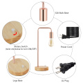 مصباح المكتب الحديث مع قاعدة خشبية الذهب الوردي