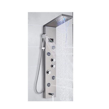 304 Panel de ducha LED de ducha de baño LED de 304 acero inoxidable.