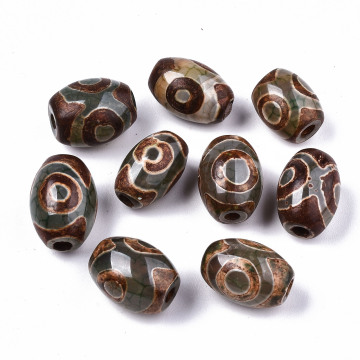 Shop Pandahalls exklusive Kollektion: Natural Achate Oval 3-Eye Tibetan DZI Perlen