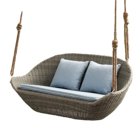 Rattan Rocking Chair: Double Hanging Basket for Courtyard and Outdoor Swing