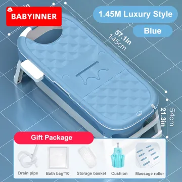 Babyinner 1.45m Folding Bathtub Adult Fold Bath Tub Adults Large Capacity Insulation Collapsible Tub Bath Bucket In Bathroom