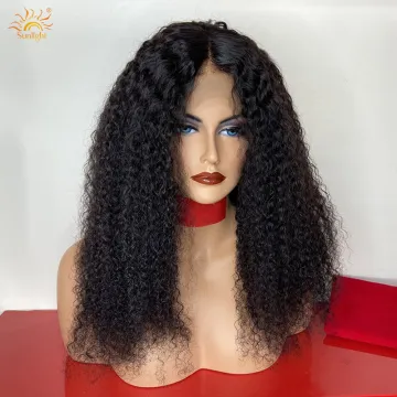 Sunlight curly unprocessed woman hair virgin brazilian virgin human hair raw curly hair pre pluck lace wig