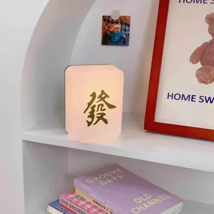 Cheap Price Mahjong Shaped Night Light USB Rechargeable LED Night Light Table Lamp Home club Decorative LED Mahjong  Night light