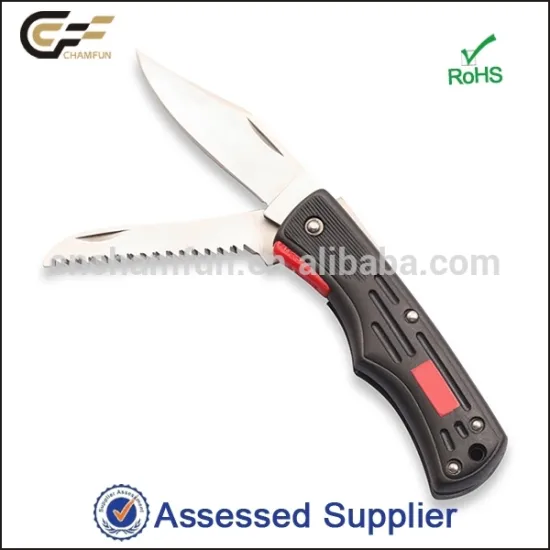 Most Practical Plastic Blade and Bone Saw Folding Hunting Knife with Button Lock