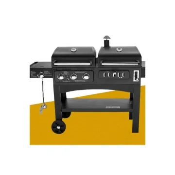 Charcoal Gas Combination Barbecue Grill Machine 3 Stainless Steel Burners Heavy Duty Outdoor Garden Charcoal Combo Gas BBQ Grill
