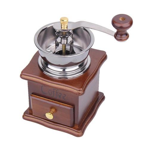 Classical Wooden Manual Coffee Grinder Stainless Steel Coffee Spice Mini Burr Mill With Ceramic Millston