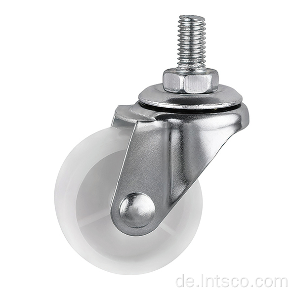 Light Duty Swivel White PP-Gewinde-Stammrollen