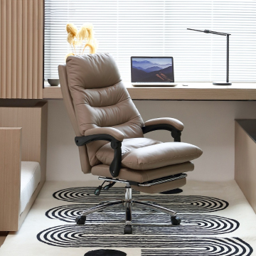 Leather Boss Chair with Mesh Recliner for Modern Home Study Office