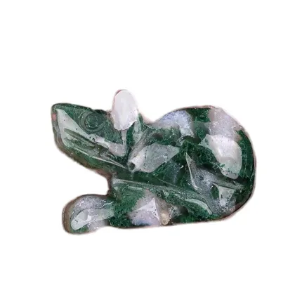 Gemstone carving mouse 1.0 Inch Handmade Craved Mouse Animal Ornament