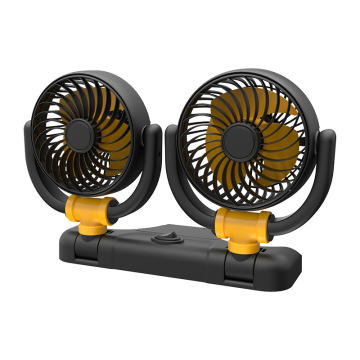 5-24V USB Double Head Car Fan: 360° Adjustable Low Noise Cooling Fan for Car or Home