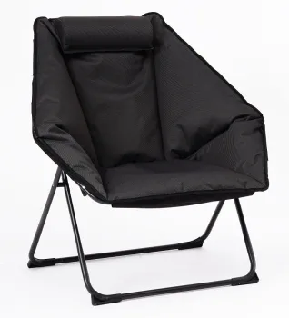 Moon Folding Saucer Chair: Comfy Padded Metal Camping Chair for Indoor Use