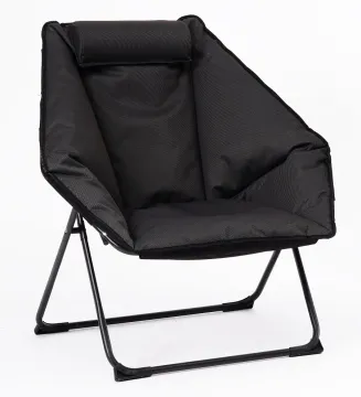 Moon Folding Saucer Chair: Comfy Padded Metal Camping Chair for Indoor Use