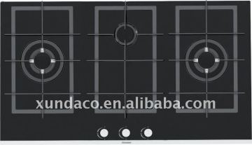 built-in black glass gas hobs gas cookers