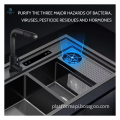 Ultrasonic Kitchen Sink Cleaner: 3-in-1 Black Stainless Steel Sink for Vegetable & Seafood Cleaning