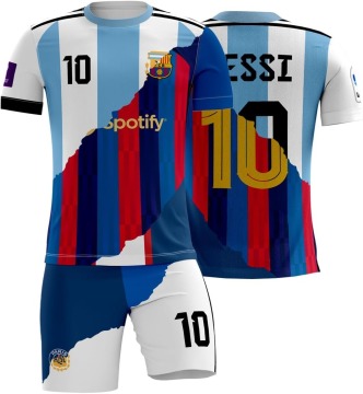 Legend #10 Kids' Football Soccer Jersey Set: Customized Top and Bottom Shorts
