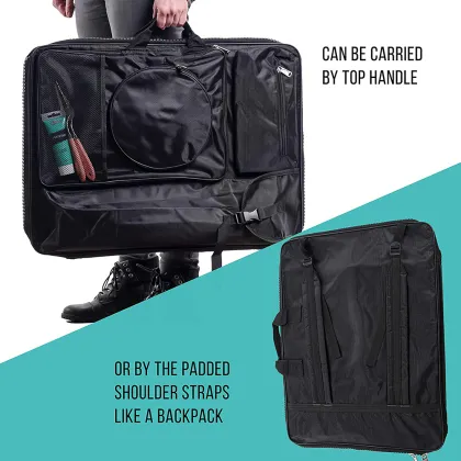 Black Nylon Art Supplies Portfolio Backpack - 19'' x 26'' Artist Carry Bag