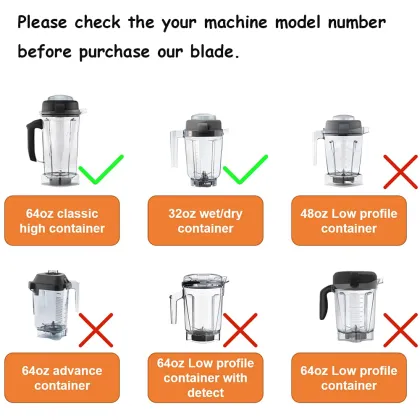 Stainless Steel Mixer Blender Blade Spare Parts for Vitamix Blender