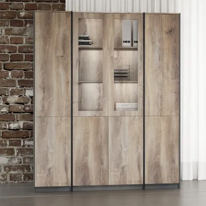 WESOME HDF Modular Bookcase for Industrial Style Home Office Furniture