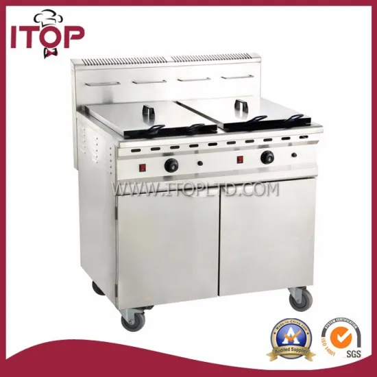 double tanks 48+48L stainless steel gas deep fryers price