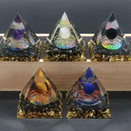 Ramdon 60MM Orgonite Pyramid for Positive Energy