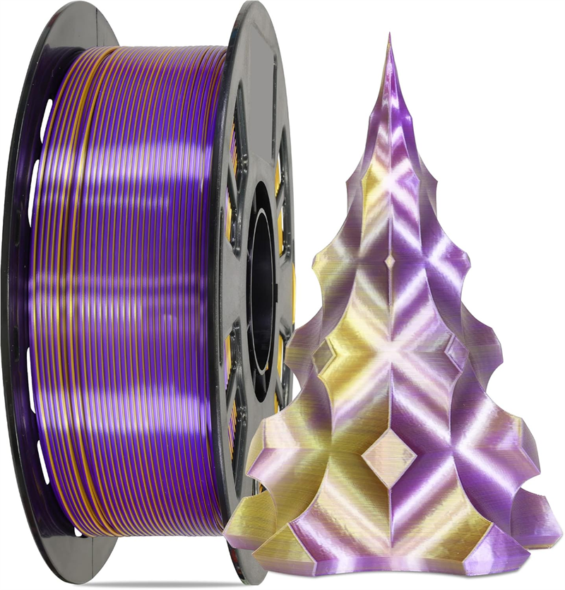 สีไหมสีไหม PLA 3D Filament Coextrusion