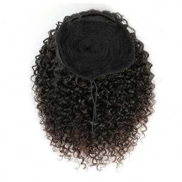 Short Afro Kinky Curly Ponytail Synthetic Drawstring Puff Ponytail Clip in Hair Extensions for African American