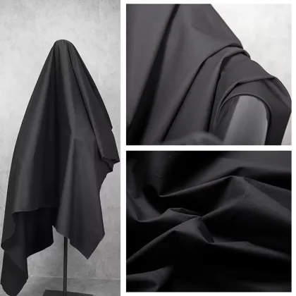Cotton Black Shirt Fabric: Combed Cotton Breathable Poplin Clothing Fabric
