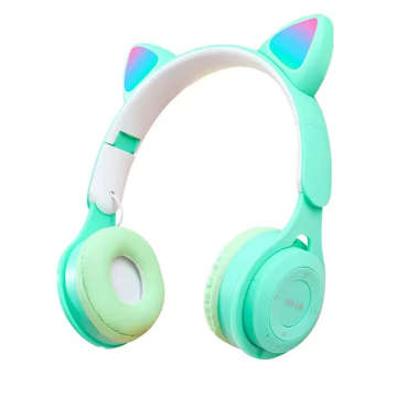 Casques d'oreille de chat sans fil avec soudure flash LED et TF pour les enfants