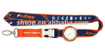 Printed lanyard with watch