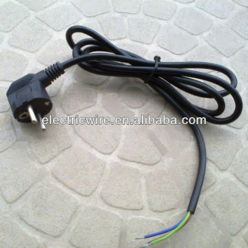 French 2 Round Brad Power Plug 3 Cores VDE Flexible Sheath Cord