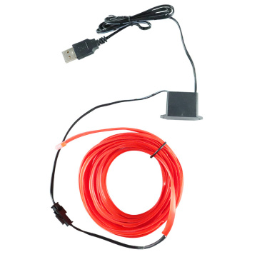 융통성 3.2mm USB EL 와이어 네온 로프 라이트 -5m CUTTABLE