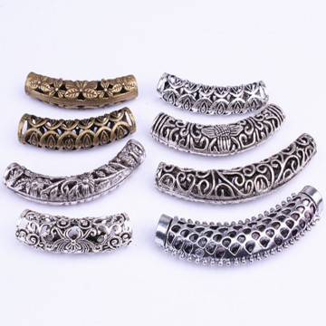 Wholesale Fashion DIY  hollow alloy bend Jewelry beaded dreadlocks retro carved metal Ring hair accessories for braids