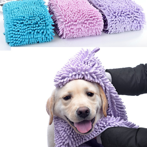 Absorbent Microfiber Bath Towel Chenille Dry Dog Cloth