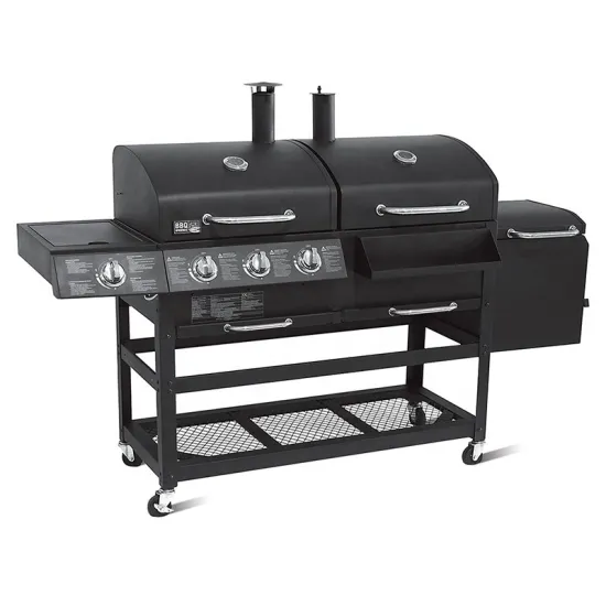 Hot Sales 4 Burners Charcoal & Gas Double Use BBQ Grill Garden use