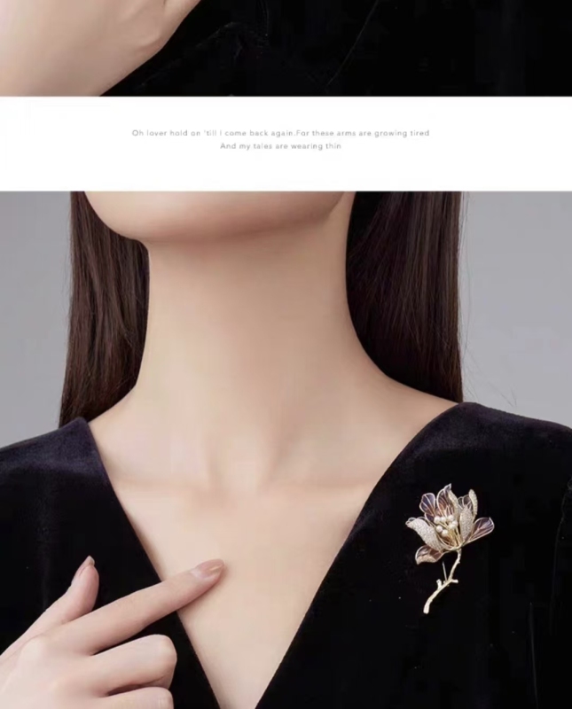 pink begonia brooch