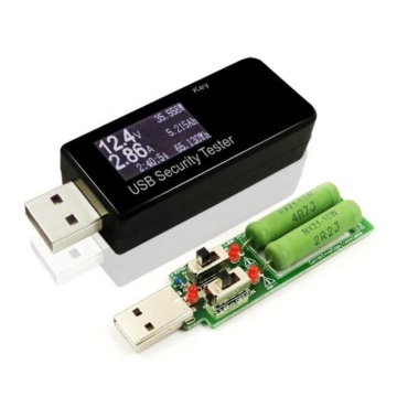 USB DC Voltage Current Detector Meter - Power Bank Capacity Tester with 3 Current Discharge Load