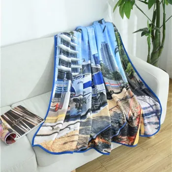 Digital Print Wholesale China Blankets 100% Polyester Winter Sale Logo Custom Printed super fine  Fleece Blanket