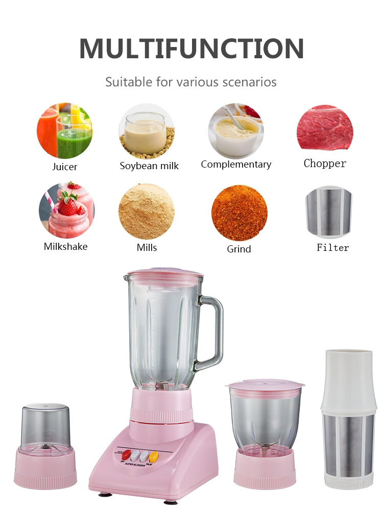 Best 1250ML Pink Glass Ice Blender Nz